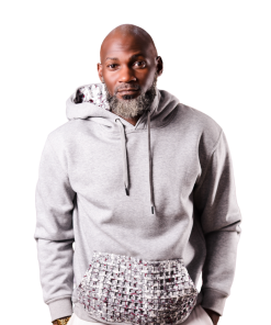 Jumper with Hand-Made Pocket (Premium Tweed-Detail Hoodie)